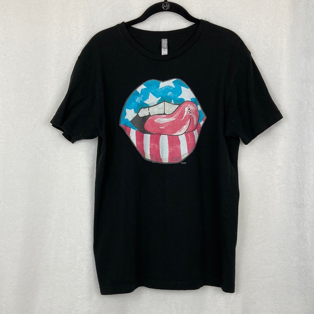 Cotton Heritage Women’s Americana Lips Graphic T-shirt sz Medium